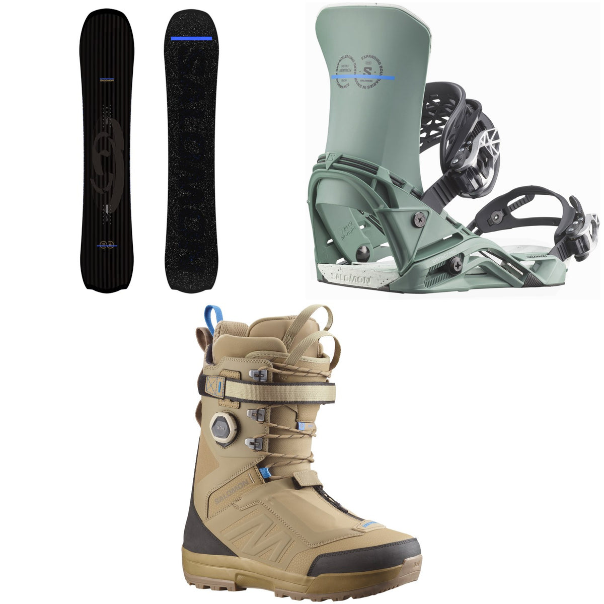 Salomon Fastlane Snowboard + District Pro Snowboard Bindings + Echo Lace SJ Boa Snowboard Boots 2026