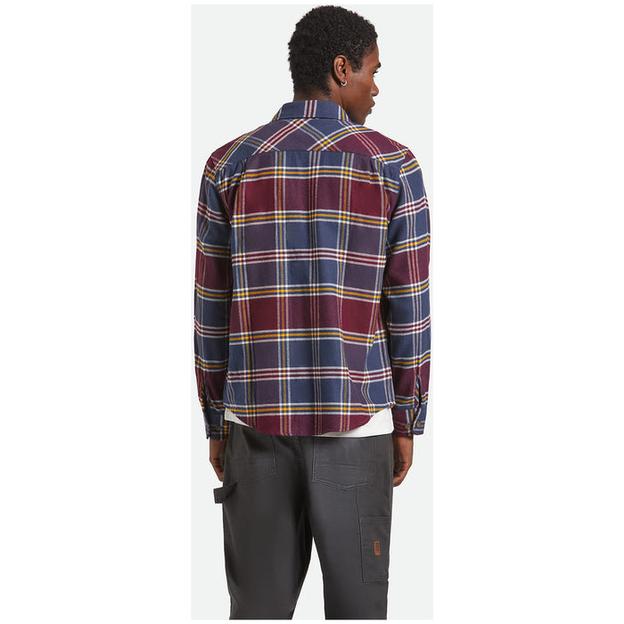 Brixton Bowery Long-Sleeve Flannel - Men's Mood Indigo/Port/Saffron