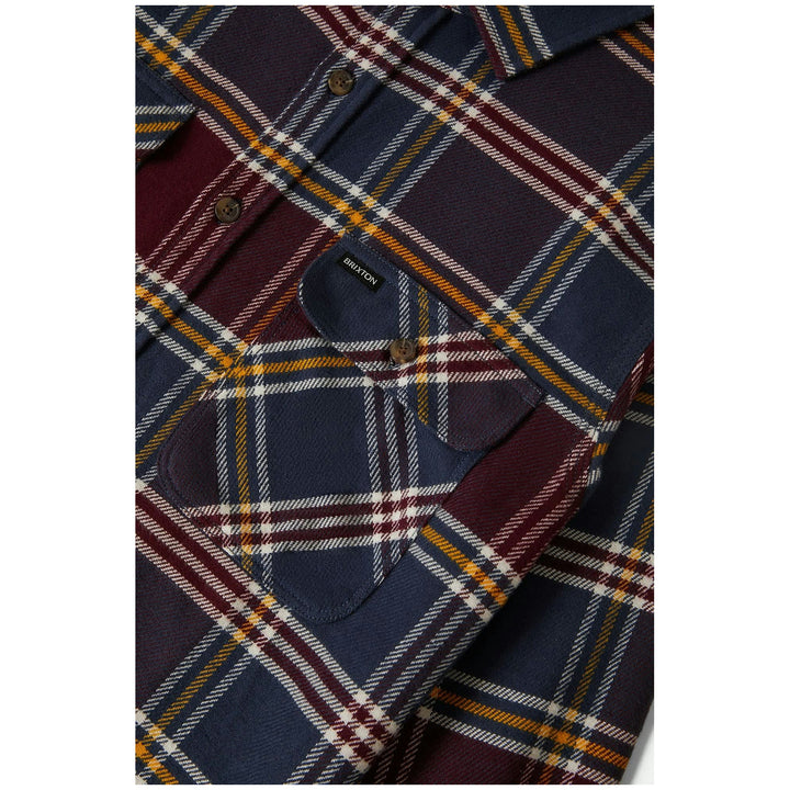 Brixton Bowery Long-Sleeve Flannel - Men's Mood Indigo/Port/Saffron