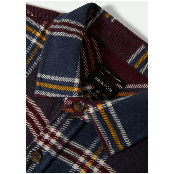 Brixton Bowery Long-Sleeve Flannel - Men's Mood Indigo/Port/Saffron