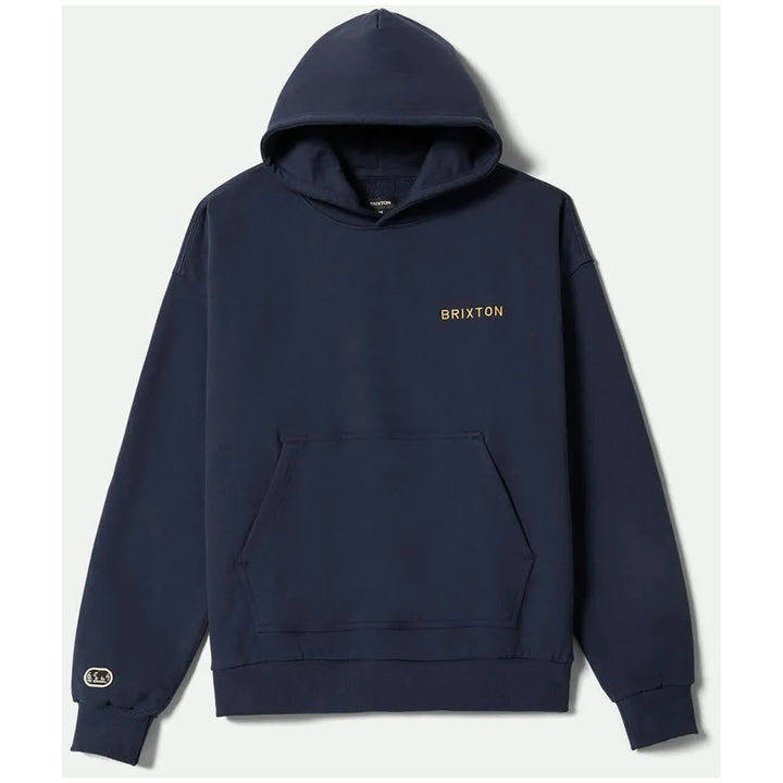 Brixton Embroidered Heavy Weight Hoodie - Men's Mood Indigo