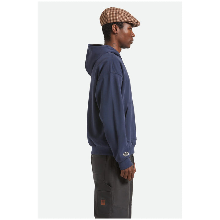 Brixton Embroidered Heavy Weight Hoodie - Men's Mood Indigo