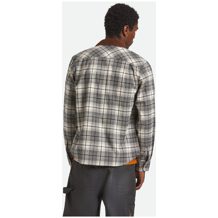 Brixton Builders Bowery Performance Flannel - Men's Off White/Black