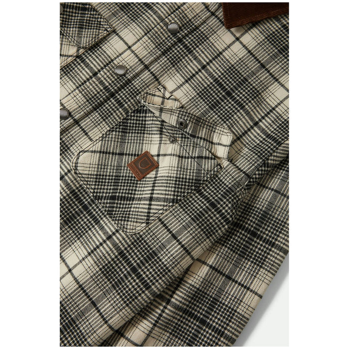 Brixton Builders Bowery Performance Flannel - Men's Off White/Black