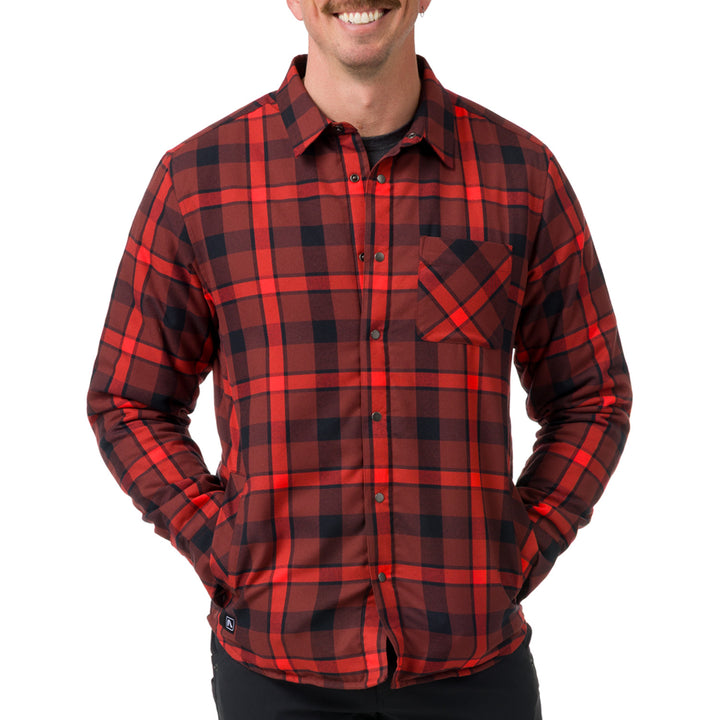 Flylow Sinclair Insulated Flannel - Men's Amaro/Magma Plaid