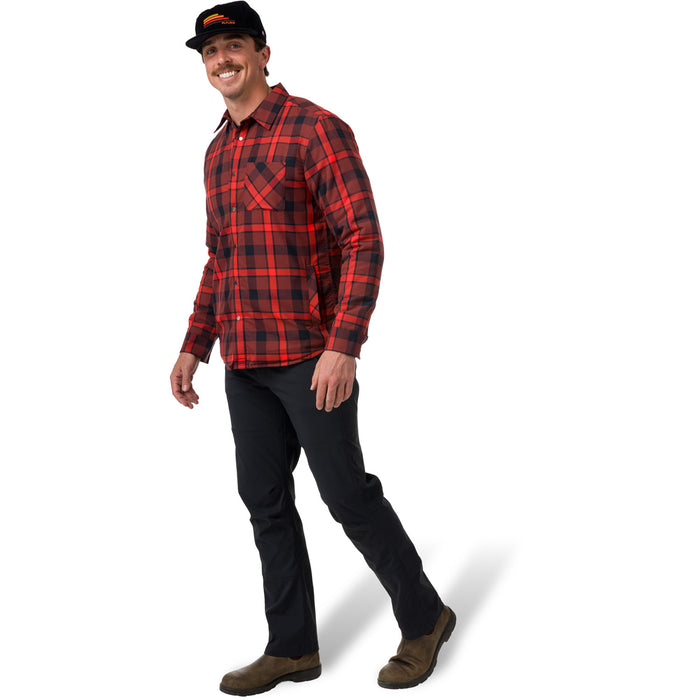 Flylow Sinclair Insulated Flannel - Men's Amaro/Magma Plaid