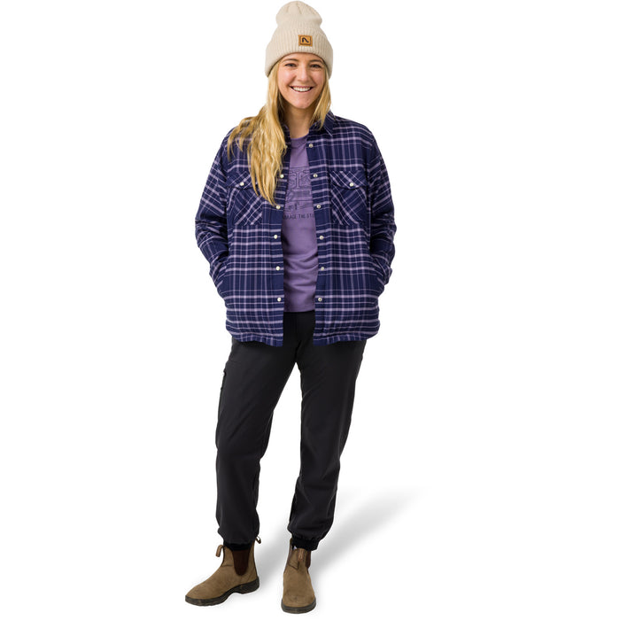 Flylow May Flannel - Women's Currant/Aurora Plaid