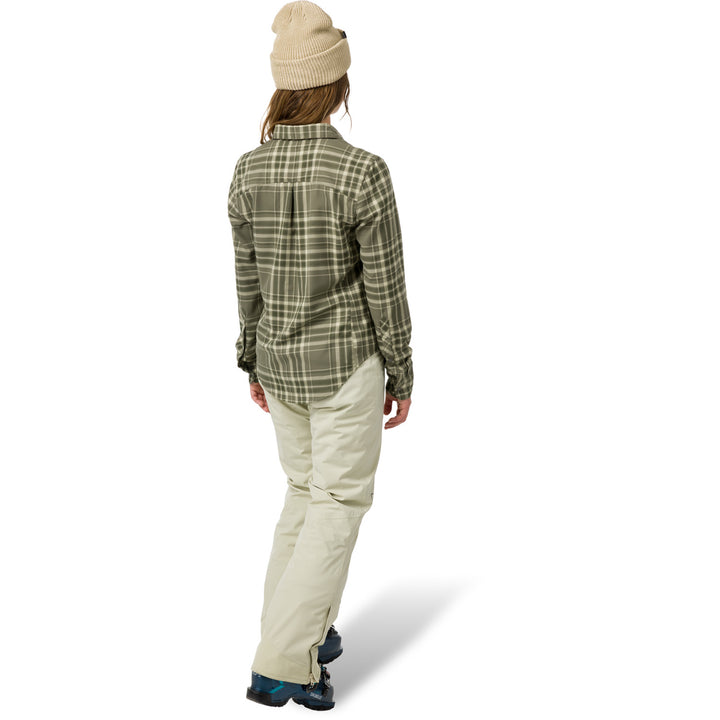 Flylow Brigitte Tech Flannel - Women's Evergreen/Mist Plaid