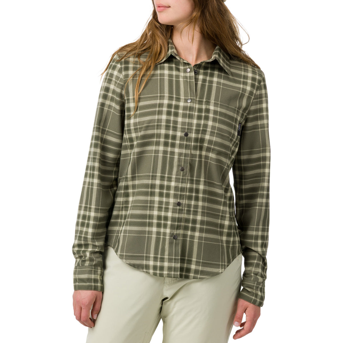 Flylow Brigitte Tech Flannel - Women's Evergreen/Mist Plaid