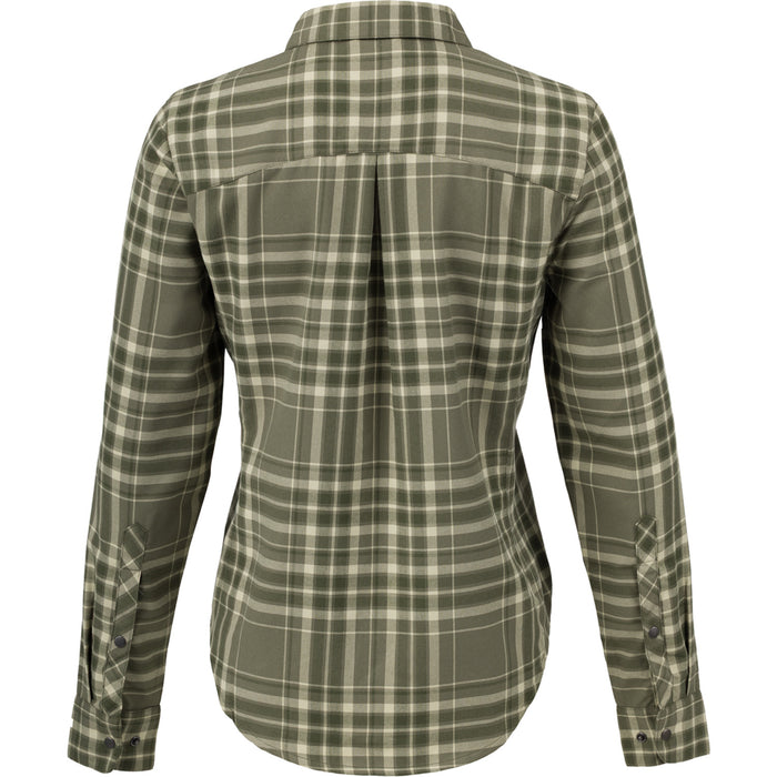 Flylow Brigitte Tech Flannel - Women's Evergreen/Mist Plaid
