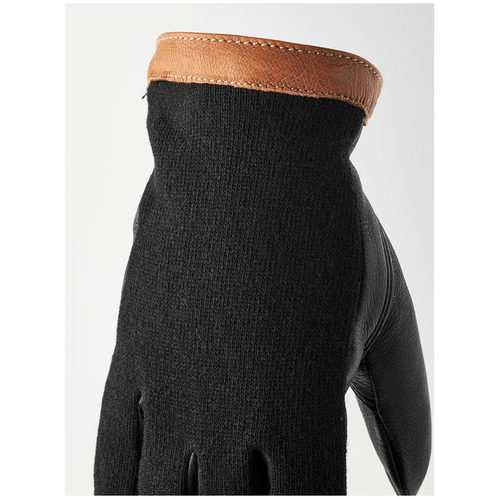 Hestra Deerskin Wool Tricot Gloves Black/Black