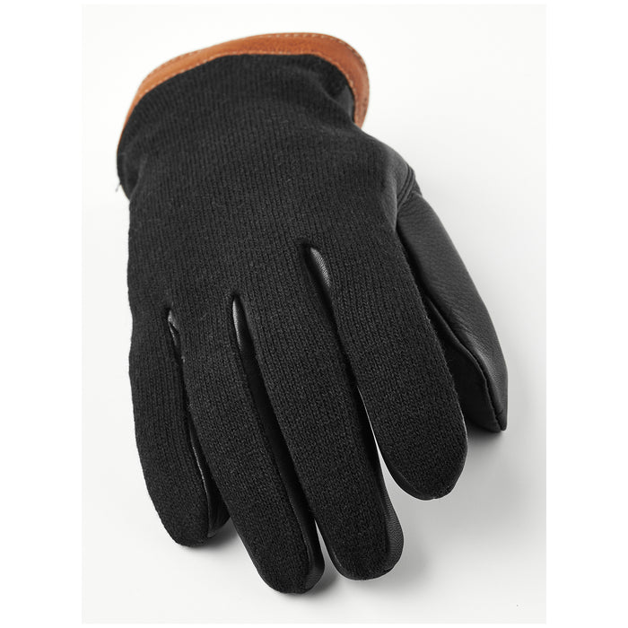 Hestra Deerskin Wool Tricot Gloves Black/Black
