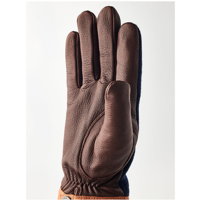 Hestra Deerskin Wool Tricot Gloves Navy/Chocolate