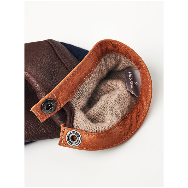 Hestra Deerskin Wool Tricot Gloves Navy/Chocolate