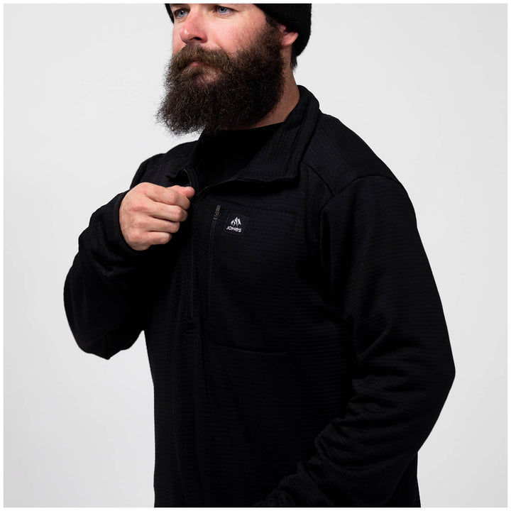 Jones Flagship Recycled Grid Fleece - Men's Stealth Black