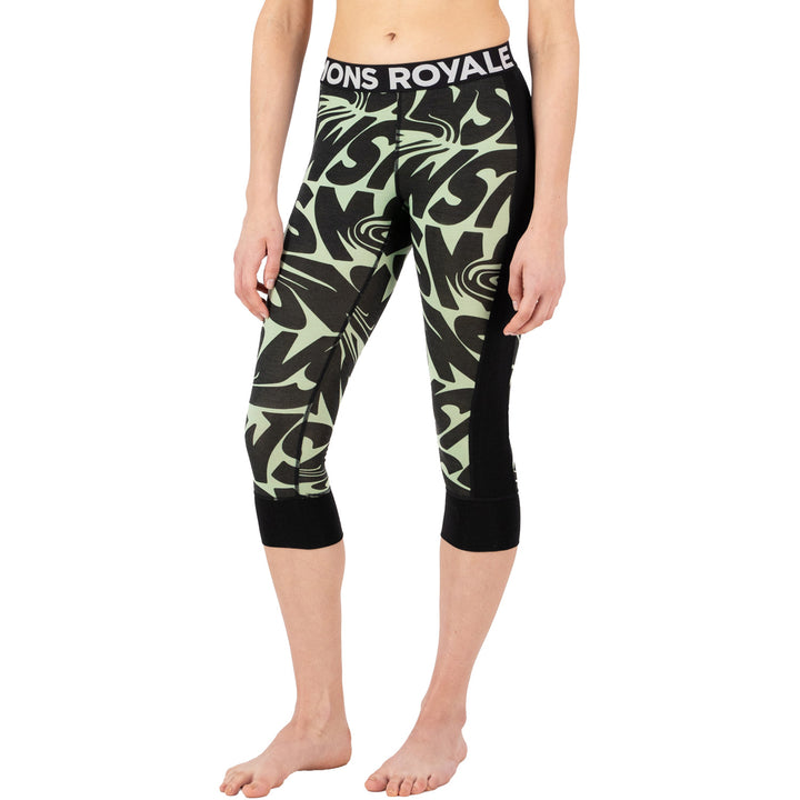 Mons Royale Cascade Merino Flex 200 3/4 Leggings - Women's Signal Lost Matcha