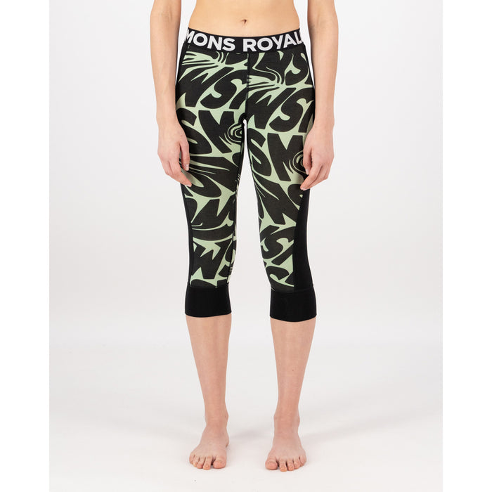 Mons Royale Cascade Merino Flex 200 3/4 Leggings - Women's Signal Lost Matcha