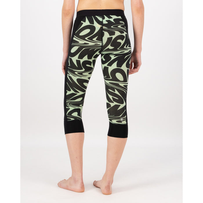 Mons Royale Cascade Merino Flex 200 3/4 Leggings - Women's Signal Lost Matcha