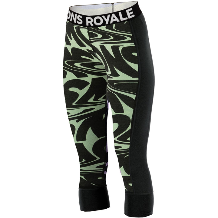 Mons Royale Cascade Merino Flex 200 3/4 Leggings - Women's Signal Lost Matcha