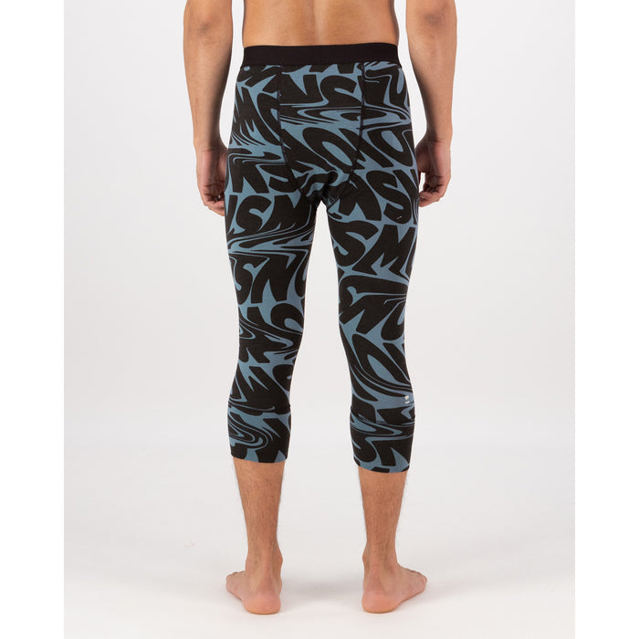 Mons Royale Cascade Merino Flex 200 3/4 Leggings - Men's Signal Lost Goblin Blue