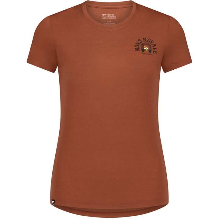 MONS ROYALE Icon Merino Classic T-Shirt - Women's Sienna/Mons nature