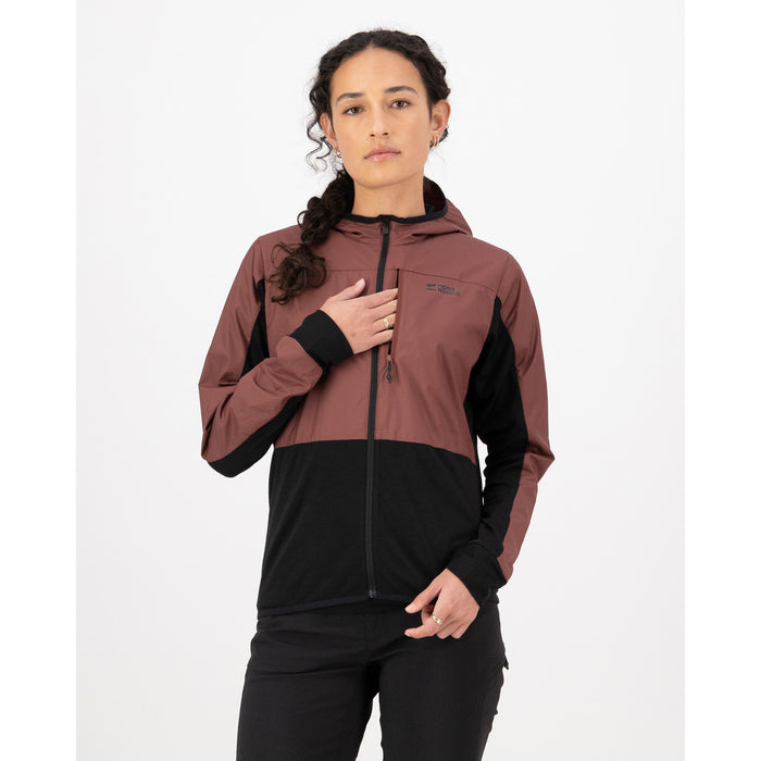 MONS ROYALE Diversion Merino Wind Jacket - Women's Coffee/Black/ACC Lock Up