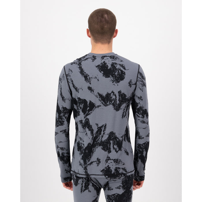 Mons Royale Cascade Merino Base Layer Long-Sleeve Top - Men's Mtn Pixel Grey
