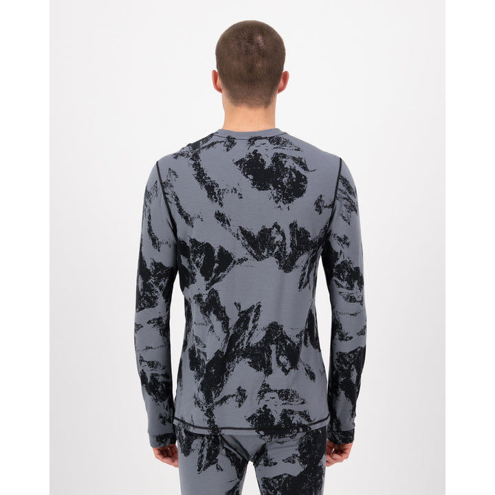 Mons Royale Cascade Merino Base Layer Long-Sleeve Top - Men's Mtn Pixel Grey
