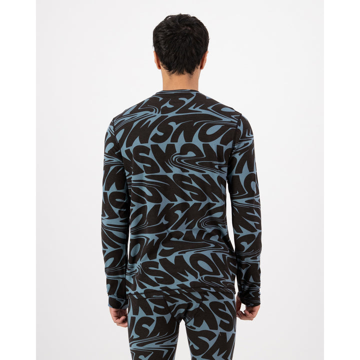 Mons Royale Cascade Merino Base Layer Long-Sleeve Top - Men's Signal Lost Goblin Blue