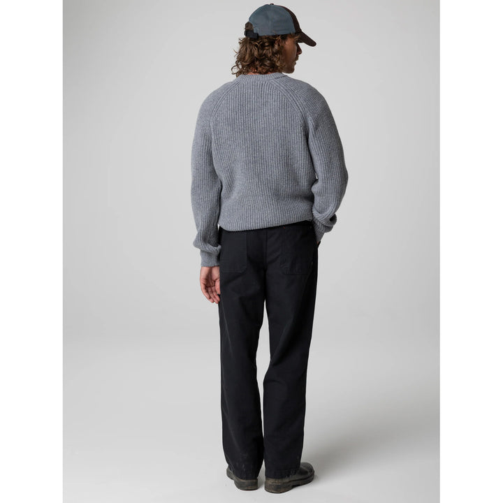Finisterre Mora Knit Sweater Crew Neck - Men's Grey Blue