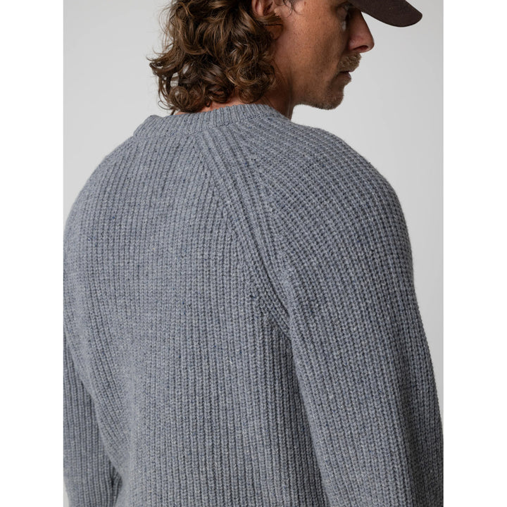 Finisterre Mora Knit Sweater Crew Neck - Men's Grey Blue