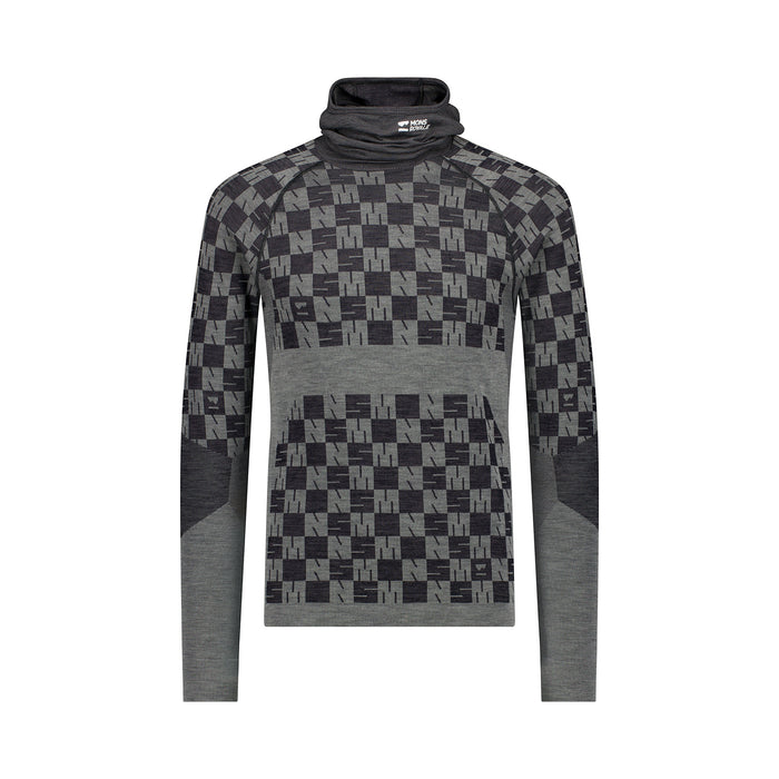 MONS ROYALE Ascender Merino Seamless Hooded Long Sleeve Top - Men's Dried Sage/Black