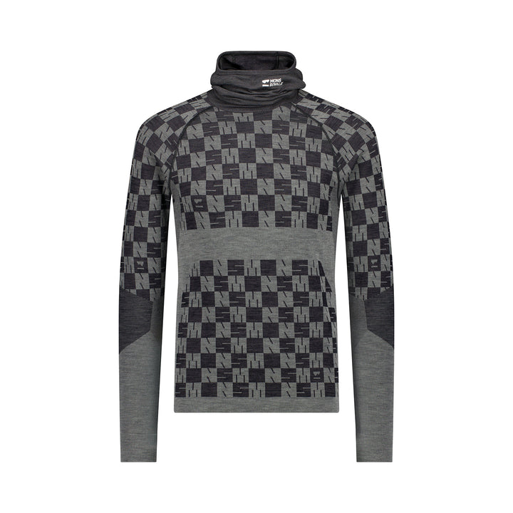 MONS ROYALE Ascender Merino Seamless Hooded Long Sleeve Top - Men's Dried Sage/Black