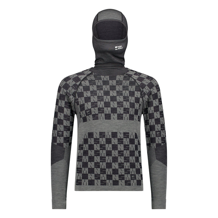 MONS ROYALE Ascender Merino Seamless Hooded Long Sleeve Top - Men's Dried Sage/Black