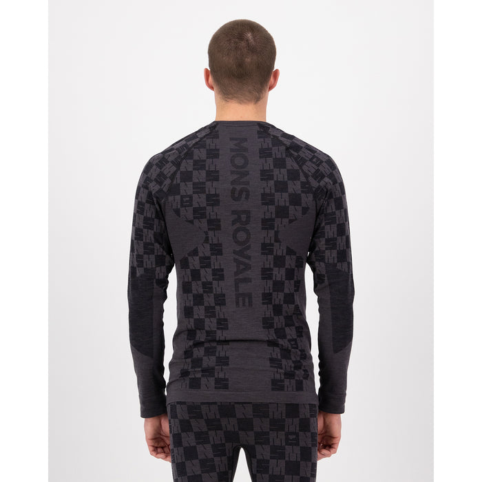 MONS ROYALE Ascender Merino Seamless Long-Sleeve Top - Men's Forged Iron/Black