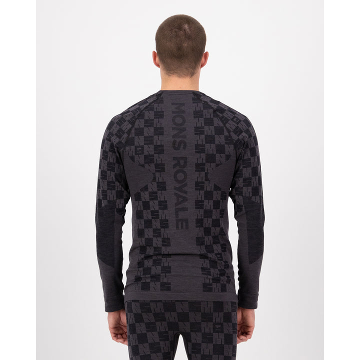 MONS ROYALE Ascender Merino Seamless Long-Sleeve Top - Men's Forged Iron/Black