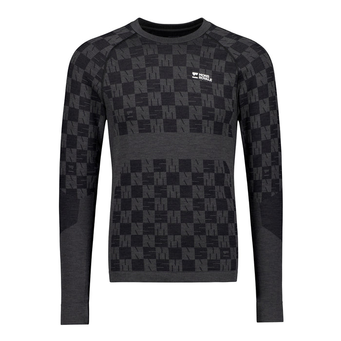 MONS ROYALE Ascender Merino Seamless Long-Sleeve Top - Men's Forged Iron/Black