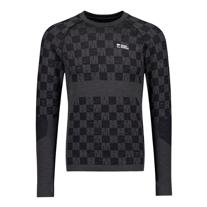 MONS ROYALE Ascender Merino Seamless Long-Sleeve Top - Men's Forged Iron/Black
