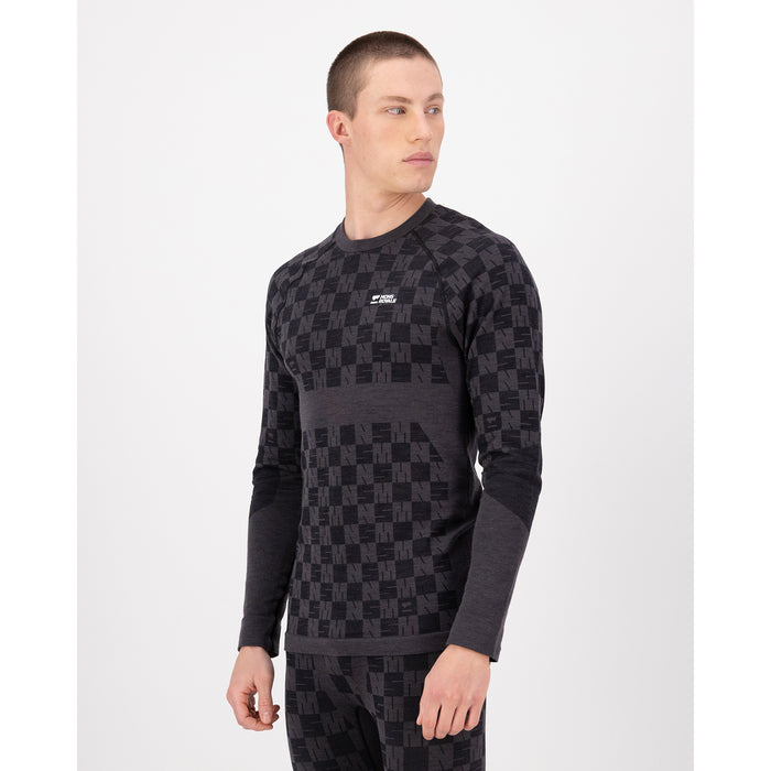 MONS ROYALE Ascender Merino Seamless Long-Sleeve Top - Men's Forged Iron/Black