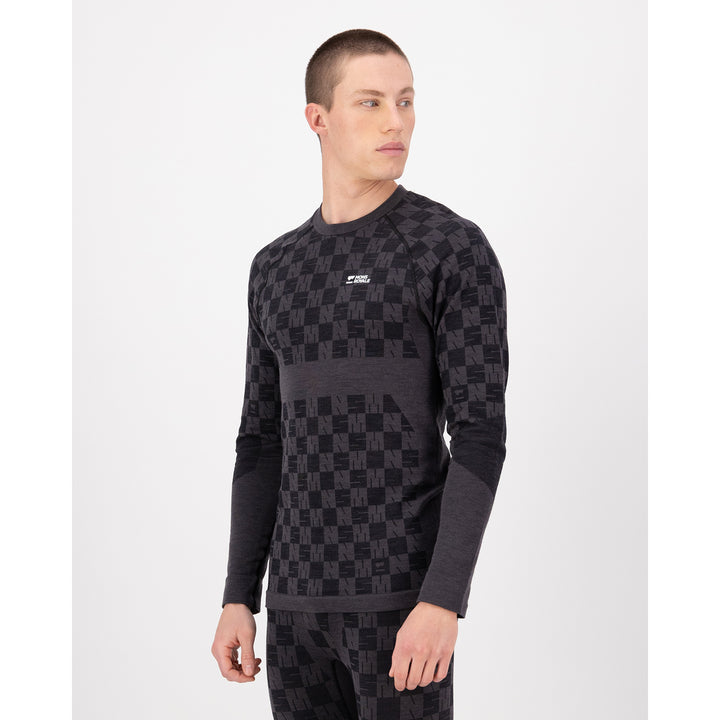 MONS ROYALE Ascender Merino Seamless Long-Sleeve Top - Men's Forged Iron/Black