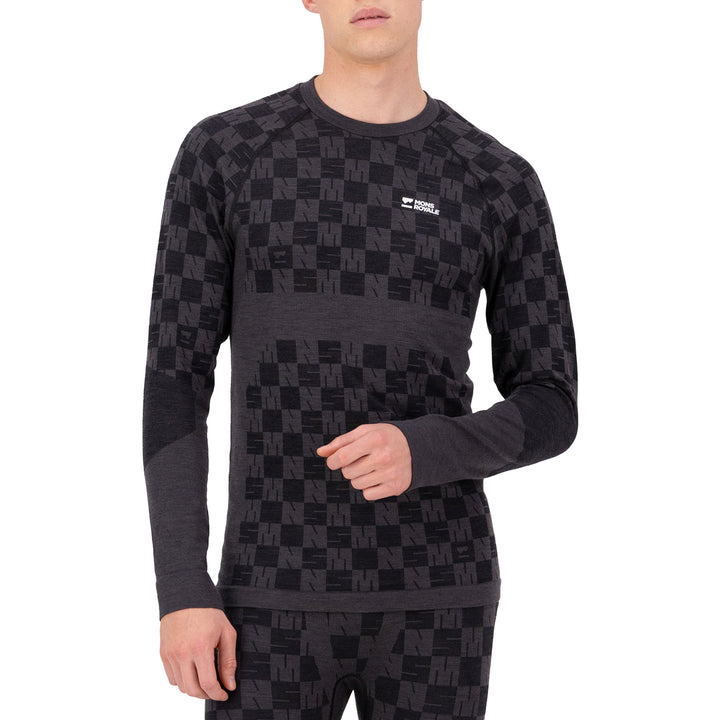 MONS ROYALE Ascender Merino Seamless Long-Sleeve Top - Men's Forged Iron/Black