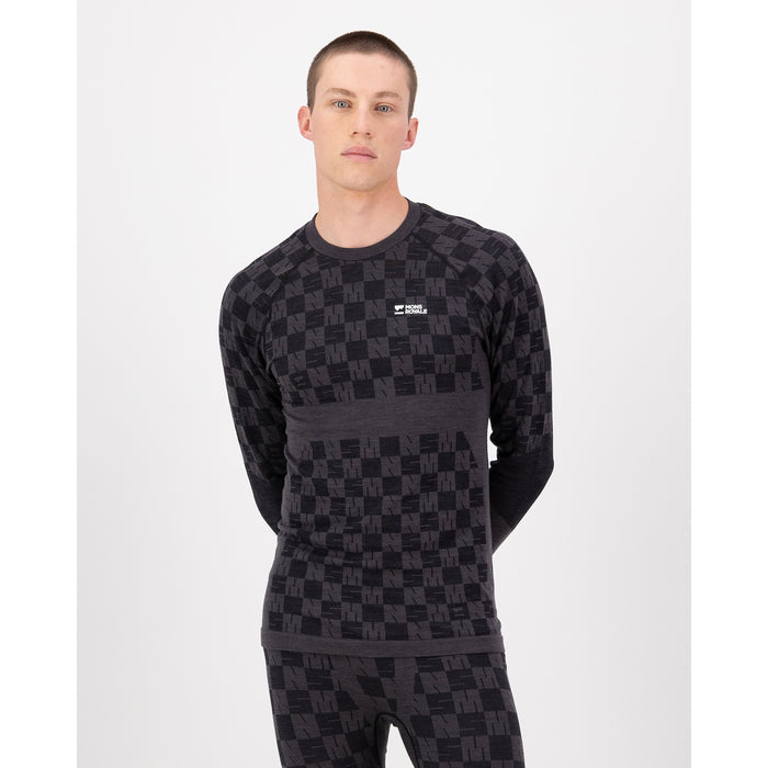 MONS ROYALE Ascender Merino Seamless Long-Sleeve Top - Men's Forged Iron/Black