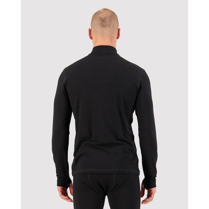 MONS ROYALE Cascade Merino Base Layer 1/4 Zip Long Sleeve Top - Men's Black