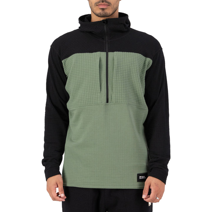 MONS ROYALE Offgrid Merino Fleece 1/2 Zip Long-Sleeve Top - Men's Willow/Black