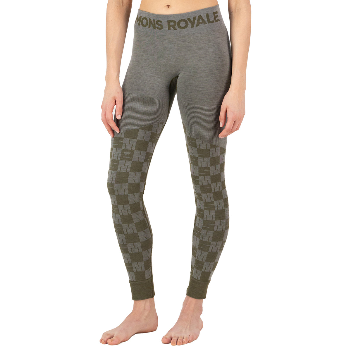 MONS ROYALE Ascender Merino Seamless Leggings - Women's Dried Sage/Dark Olive