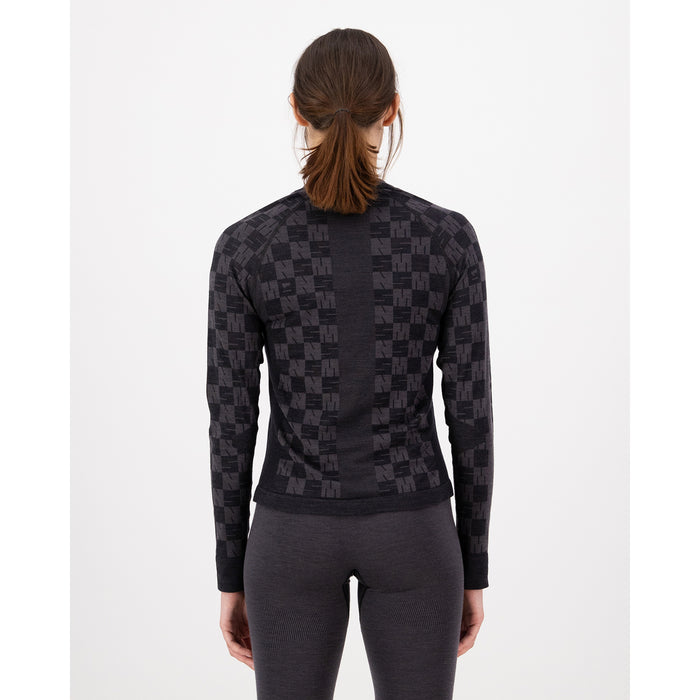 Mons Royale Ascender Merino Seamless Long-Sleeve Top - Women's Forged Iron/Black
