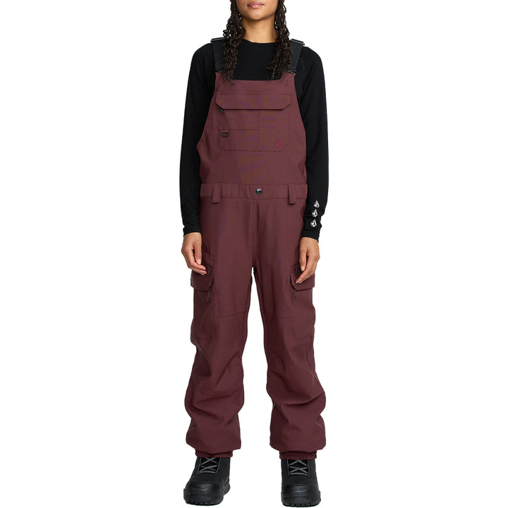 Volcom Creston 3D Stretch Bib Overalls - Women's Oxblood