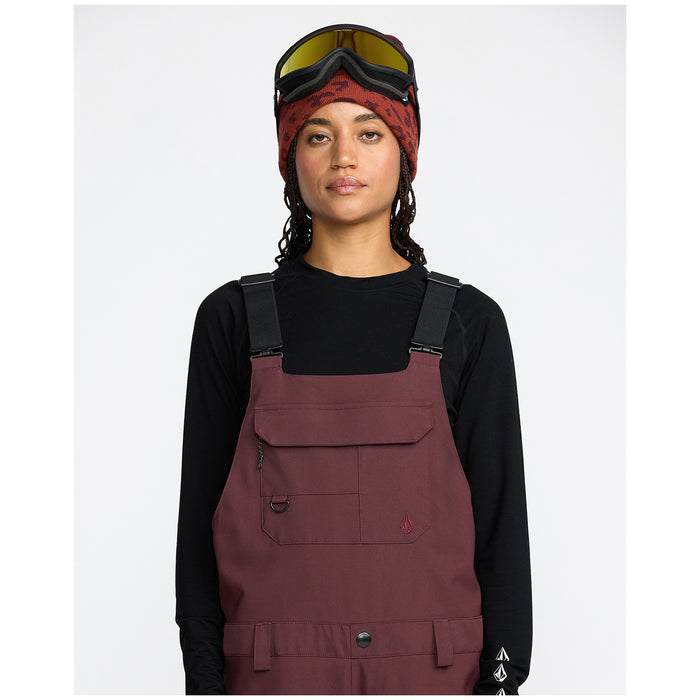 Volcom Creston 3D Stretch Bib Overalls - Women's Oxblood