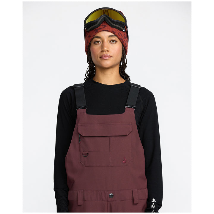 Volcom Creston 3D Stretch Bib Overalls - Women's Oxblood