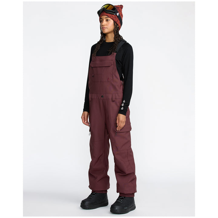 Volcom Creston 3D Stretch Bib Overalls - Women's Oxblood